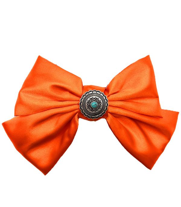 New Arrival :: Wholesale Western Concho Satin Hair Bow