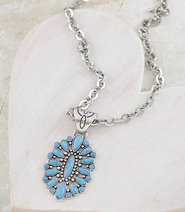 New Arrival :: Wholesale Western Turquoise Concho Necklace