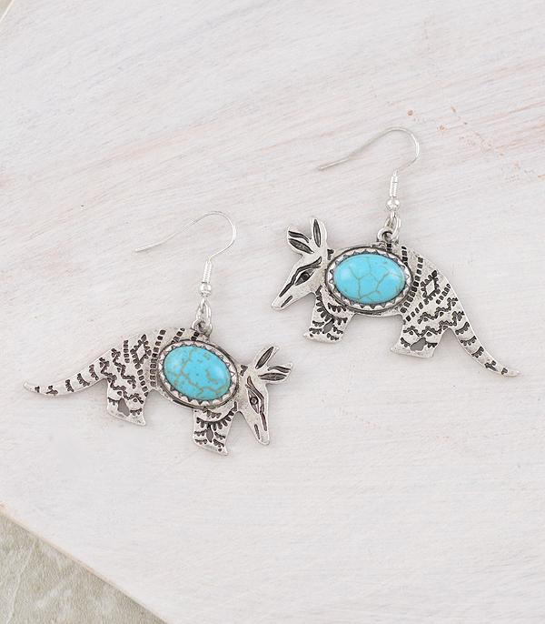 New Arrival :: Wholesale Western Turquoise Armadillo Earrings