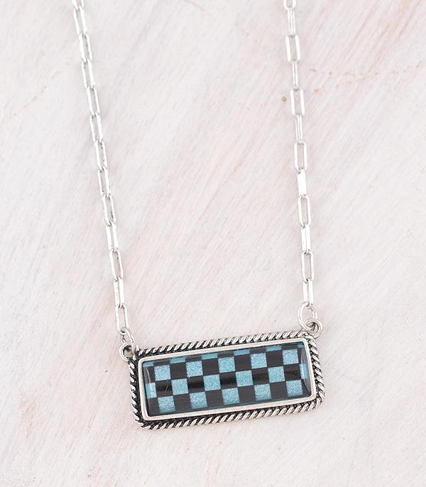 WHAT'S NEW :: Wholesale Checkerboard Bar Necklace