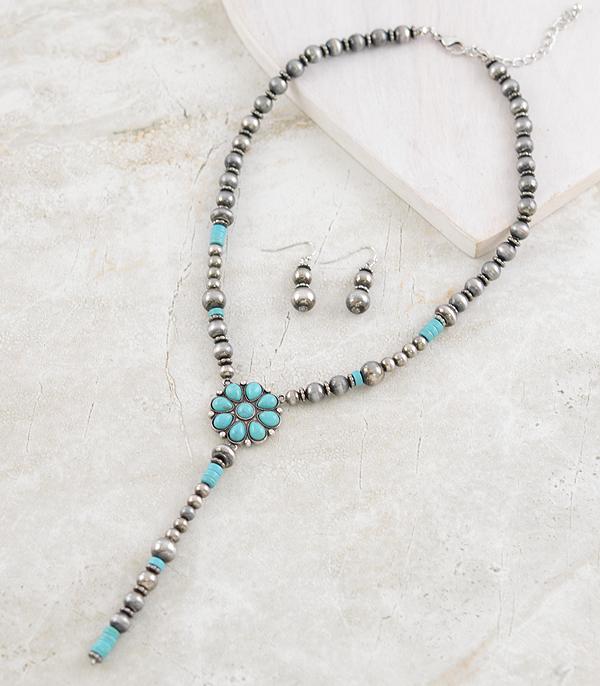 New Arrival :: Wholesale Navajo Pearl Stone Lariat Necklace