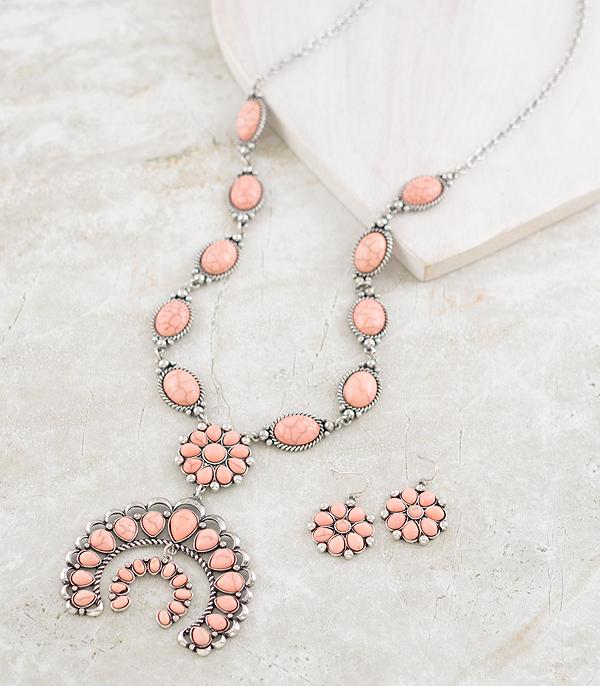 WHAT'S NEW :: Wholesale Peach Stone Squash Blossom Necklace