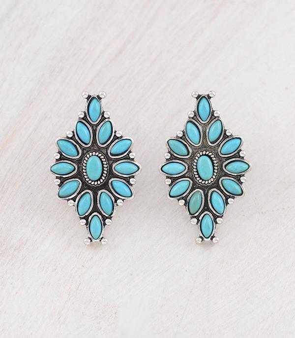 EARRINGS :: WESTERN POST EARRINGS :: Wholesale Western Turquoise Concho Earrings