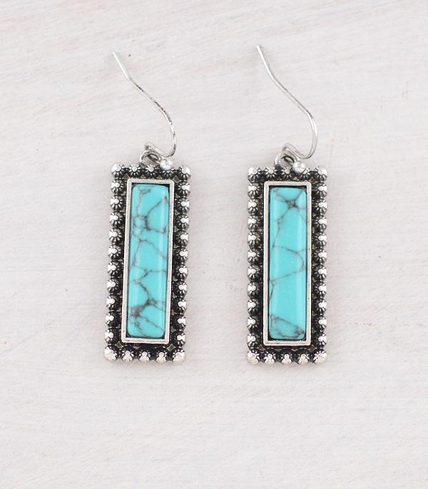 New Arrival :: Wholesale Western Turquoise Bar Earrings