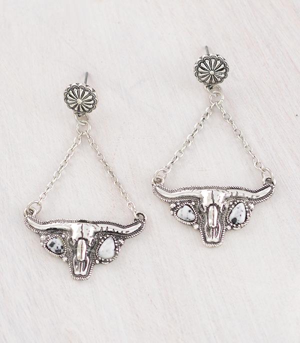 New Arrival :: Wholesale Steer Skull Earrings