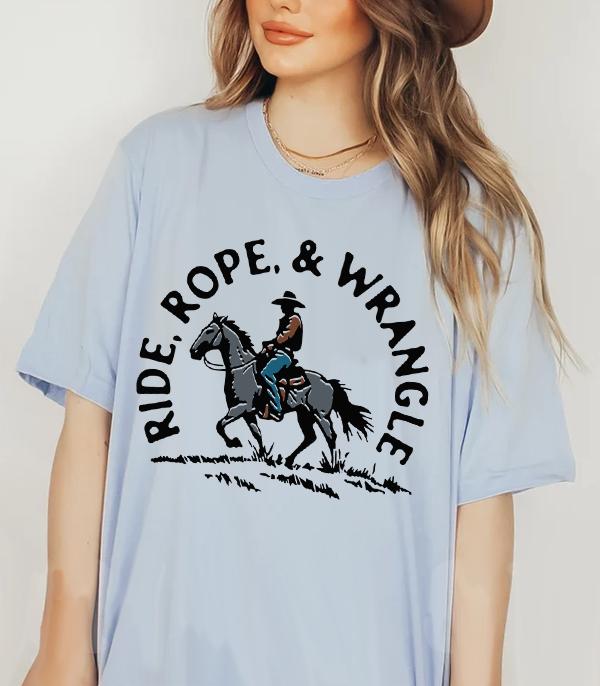 New Arrival :: Wholesale Ride Rope Wrangler Cowboy Tshirt