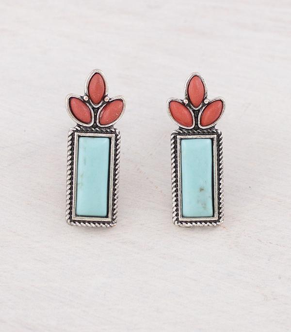 New Arrival :: Wholesale Western Turquoise Coral Earrings