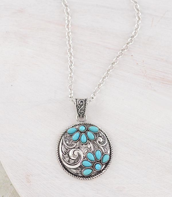 WHAT'S NEW :: Wholesale Turquoise Round Pendant Necklace