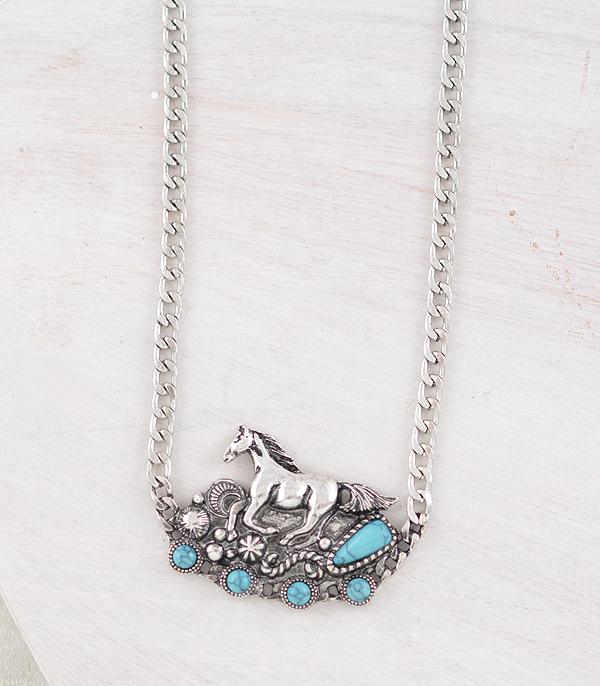 NECKLACES :: WESTERN TREND :: Wholesale Western Turquoise Horse Necklace