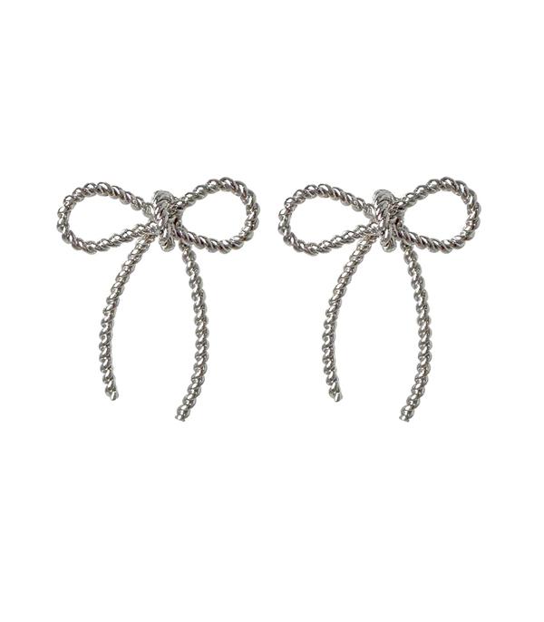EARRINGS :: TRENDY EARRINGS :: Wholesale Rope Style Bow Earrings