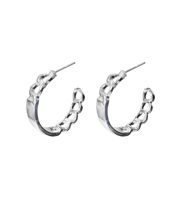 New Arrival :: Wholesale Silver Chain Hoop Earrings