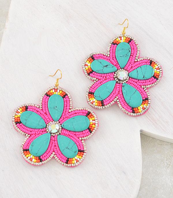 WHAT'S NEW :: Wholesale Western Turquoise Flower Earrings