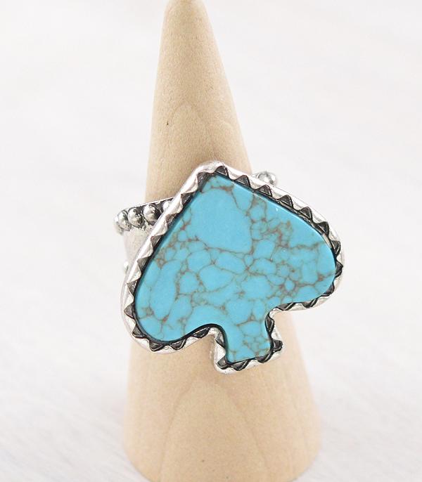 New Arrival :: Wholesale Western Turquoise Spade Cuff Ring