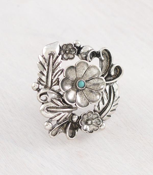 RINGS :: Wholesale Western Flower Cuff Ring