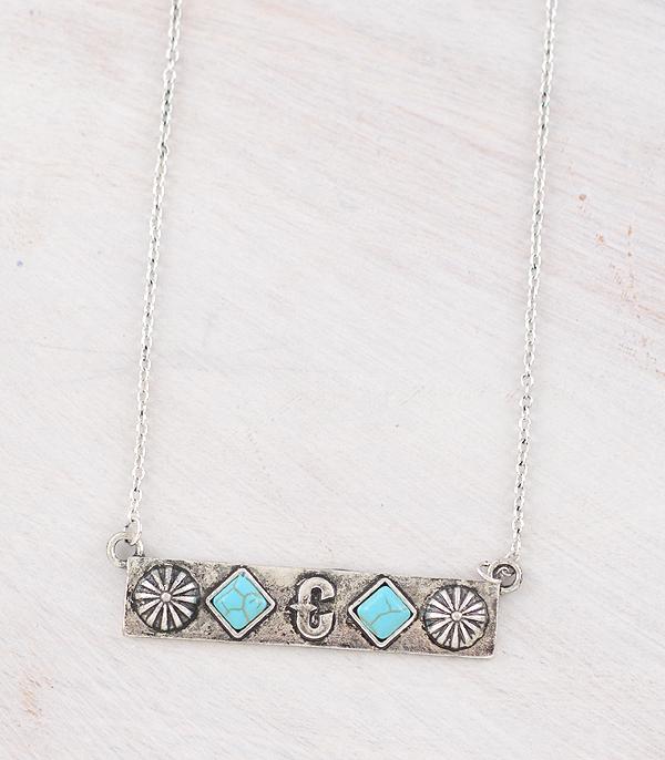 New Arrival :: Wholesale Western Initial Bar Necklace