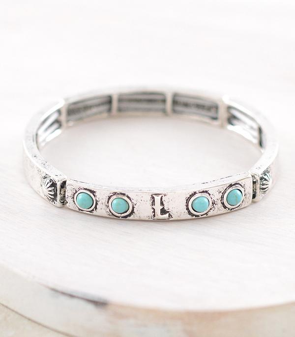 New Arrival :: Wholesale Western Initial Stretch Bangle Bracelet