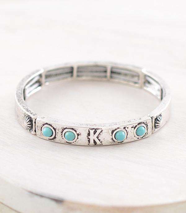 WHAT'S NEW :: Wholesale Western Initial Stretch Bangle Bracelet