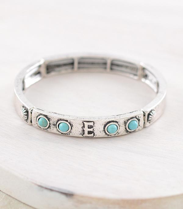 New Arrival :: Wholesale Western Initial Stretch Bangle Bracelet