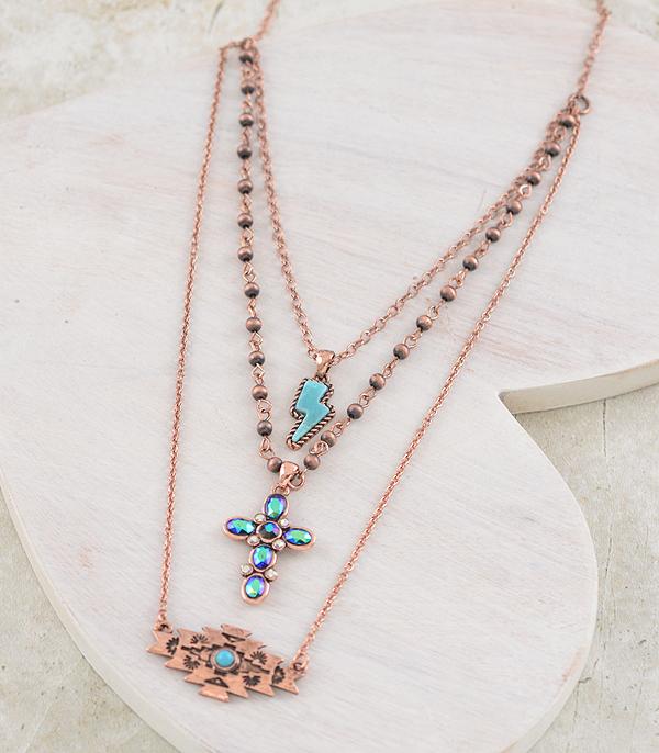 NECKLACES :: WESTERN TREND :: Wholesale Western Aztec Layered Necklace