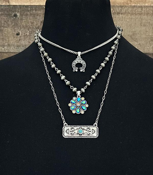 New Arrival :: Wholesale Western Aztec Layered Necklace