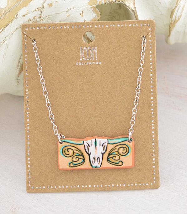 New Arrival :: Wholesale Western Steer Skull Necklace