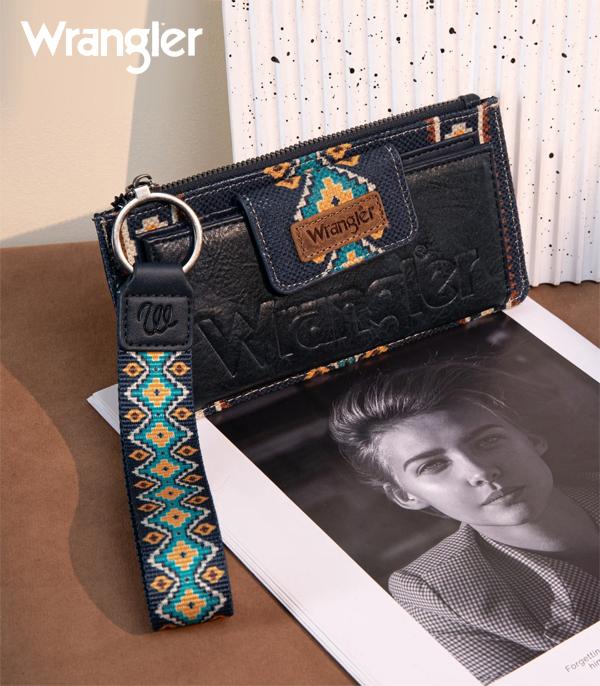 MONTANAWEST BAGS :: MENS WALLETS I SMALL ACCESSORIES :: Wholesale Wrangler Aztec Print Wallet Wristlet