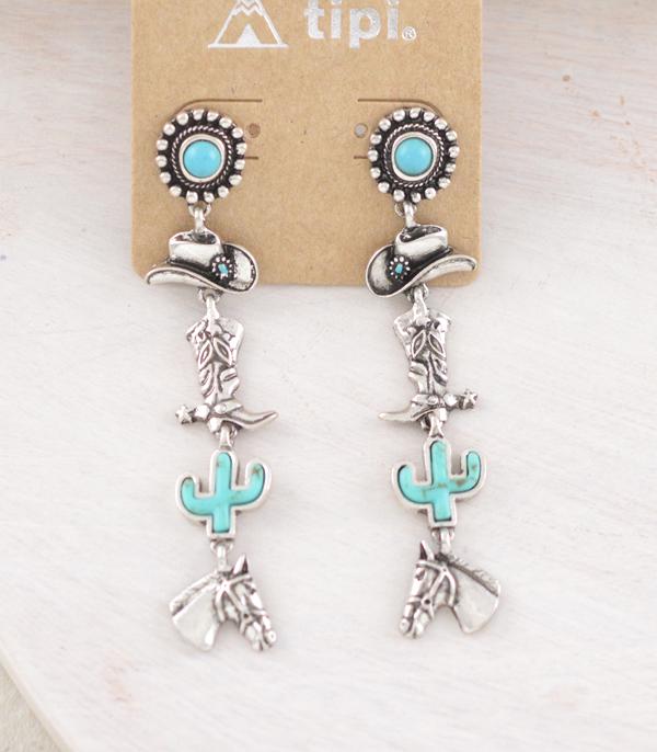 WHAT'S NEW :: Wholesale Tipi Western Cowboy Hat Drop Earrings