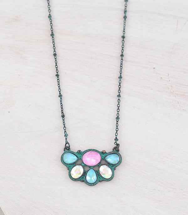 WHAT'S NEW :: Wholesale Western Glass Stone Concho Necklace