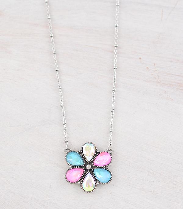 New Arrival :: Wholesale Western Glass Stone Concho Necklace