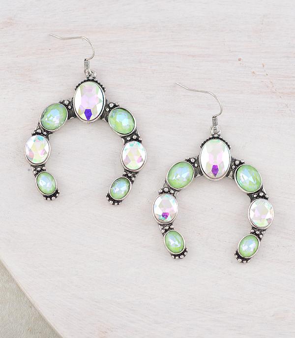 New Arrival :: Wholesale Glass Stone Squash Blossom Earrings