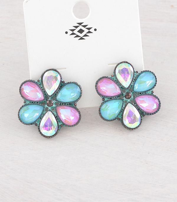 WHAT'S NEW :: Wholesale Western Glass Stone Concho Earrings