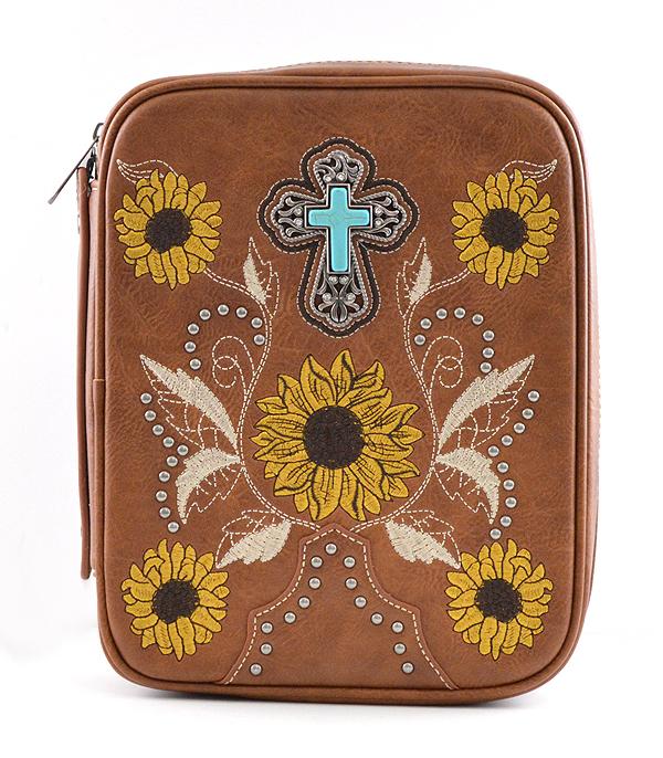 MONTANAWEST BAGS :: WESTERN PURSES :: Wholesale Montana West Cross Sunflower Bible Cover