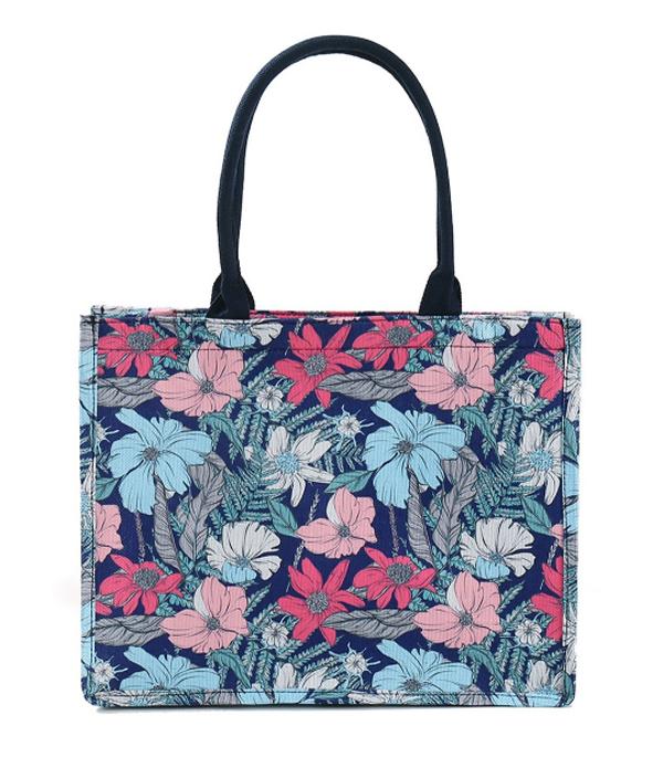 WHAT'S NEW :: Wholesale Flower Print Canvas Tote Bag