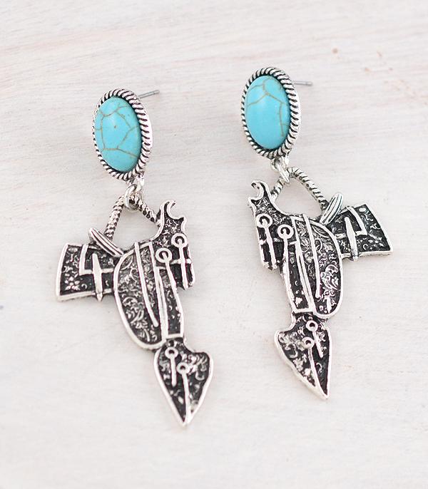 New Arrival :: Wholesale Turquoise Saddle Earrings