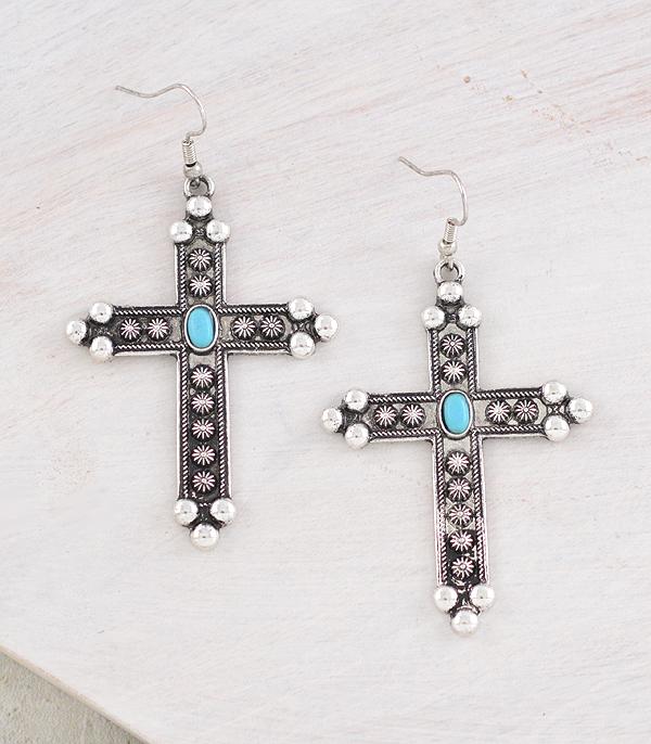 WHAT'S NEW :: Wholesale Western Turquoise Cross Earrings
