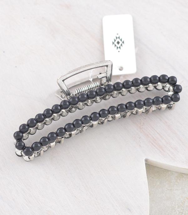 New Arrival :: Wholesale Western Black Stone Hair Claw Clip