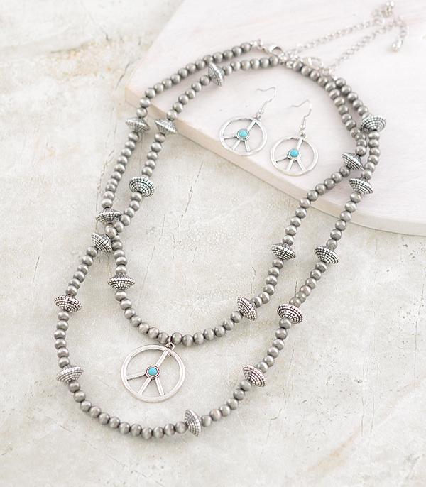 NECKLACES :: WESTERN TREND :: Wholesale Navajo Pearl Bead Peace Necklace Set