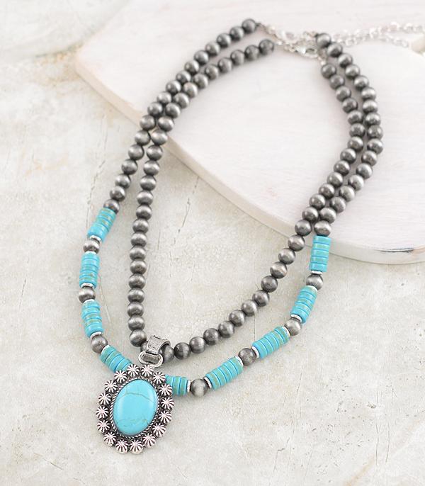 WHAT'S NEW :: Wholesale 2PC Set Turquoise Concho Necklace