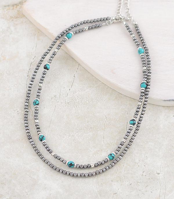 NECKLACES :: WESTERN TREND :: Wholesale 2PC Set Navajo Pearl Bead Necklace