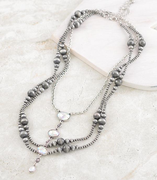 NECKLACES :: WESTERN TREND :: Wholesale 3PC Navajo Pearl Bead Necklace