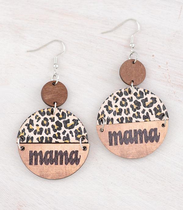 EARRINGS :: WESTERN HOOK EARRINGS :: Wholesale Mama Leopard Print Earrings