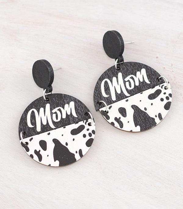EARRINGS :: WESTERN POST EARRINGS :: Wholesale Cow Print Mom Earrings