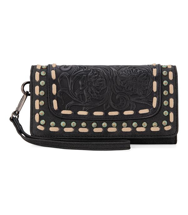 New Arrival :: Wholesale Trinity Ranch Floral Tooled Wallet