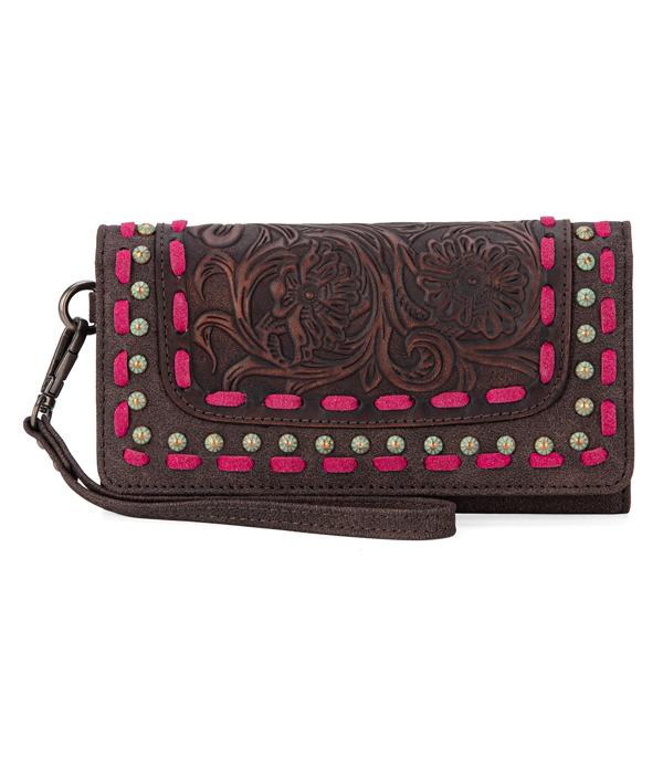 MONTANAWEST BAGS :: TRINITY RANCH BAGS :: Wholesale Trinity Ranch Floral Tooled Wallet