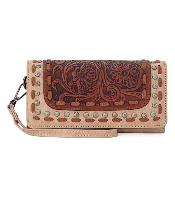 MONTANAWEST BAGS :: TRINITY RANCH BAGS :: Wholesale Trinity Ranch Floral Tooled Wallet