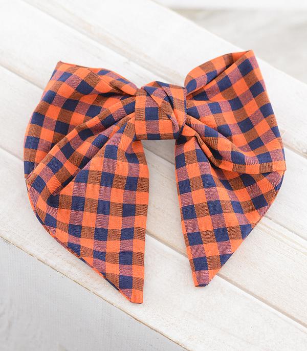 <font color=PURPLE>GAMEDAY</font> :: Wholesale Game Day Checkered Hair Bow
