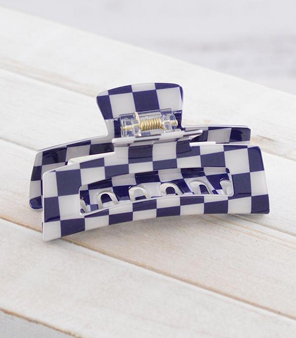 WHAT'S NEW :: Wholesale Checkered Game Day Hair Claw Clip
