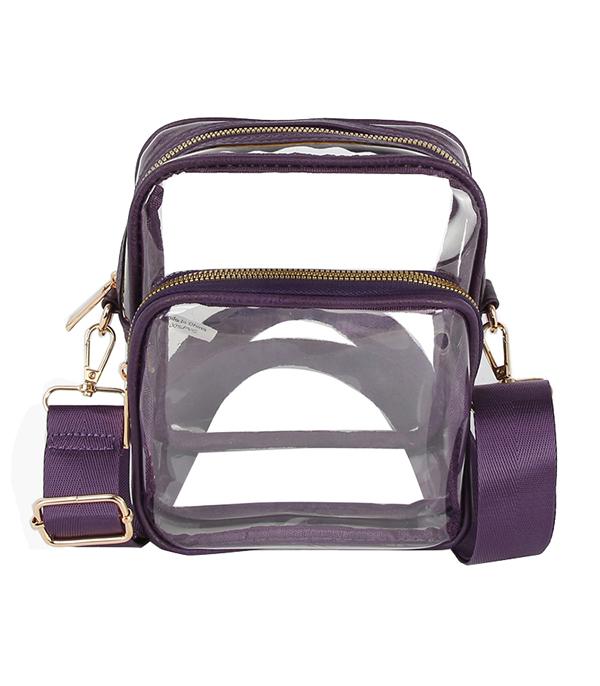 <font color=PURPLE>GAMEDAY</font> :: Wholesale Game Day Clear Crossbody Bag