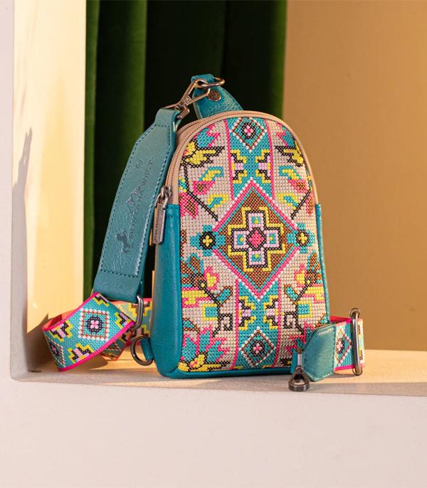 New Arrival :: Wholesale Montana West Aztec Embroidered Sling Bag
