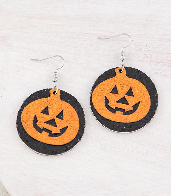 New Arrival :: Wholesale Glitter Pumpkin Earrings